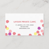 モダンな多色刷りの点々のあるな小児科の名刺 名刺 (裏面)