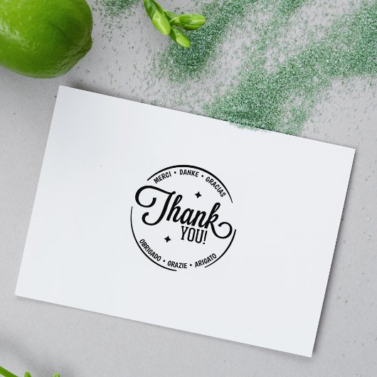 モダンな多言語のサンキュースタンプ ラバースタンプ