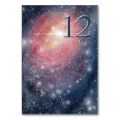 モダンな夜空 銀河 青 紫 赤 テーブルナンバー (裏面)