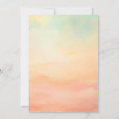 モダンな夢見るような夕焼け オン クラウド9 ブライダルシャワー 招待状 (裏面)