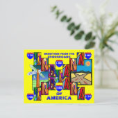 モダンな大きな文字のインディアナ州グリーティングポストカード! ポストカード (スタンド正面)