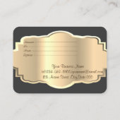 モダンな大人のくるくる渦巻き ゴールドフレーム 割引カード (裏面)