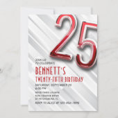 モダンな大人の25歳誕生日招待状 招待状 (正面)