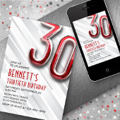 モダンな大人の30歳誕生日招待状 招待状