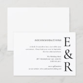 モダンな大文字モノグラム ミニマリスト結婚式 エンクロージャーカード (正面/裏面)