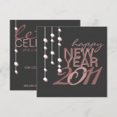 モダンな大晦日パーティーの招待状 招待状 (正面/裏面)