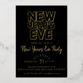 モダンな大晦日パーティー 箔シーズンカード (正面)