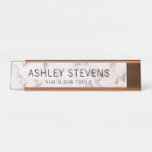 モダンな大理石のオフィス従業員 デスクネームプレート (正面)