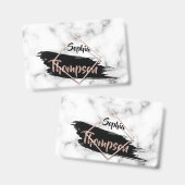 モダンな大理石のペンキの打撃の名前-バッジ バッジ (正面＆裏面)