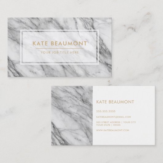 モダンな大理石の名刺 名刺 (正面/裏面)