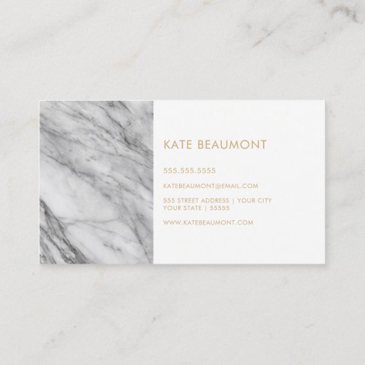 モダンな大理石の名刺 名刺 (裏面)