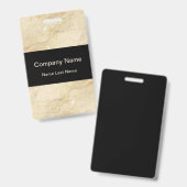 モダンな大理石パターン従業員のデザイン バッジ (表裏)