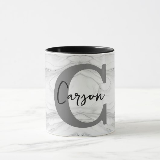モダンな大理石モノグラムのCの文字 マグカップ (中央)