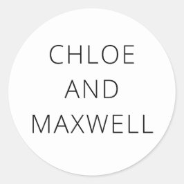 モダンな大胆な名前のブラック＆ホワイト ラウンドシール