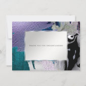 モダンな大胆な抽象的なオーキッドアクアの延期 招待状 (裏面)