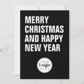 モダンな大胆な黒のカスタムロゴ ビジネス クリスマス (正面)