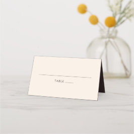 モダンな太字のタイポグラフィー アースカラー ブラウン クリーム色 結婚式 プレイスカード