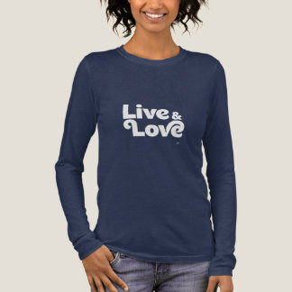 モダンな太字タイポグラフィのロングTシャツ「Live & Love」 トライブレンドTシャツ