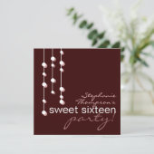 モダンな女の子の菓子16の誕生日のパーティの招待状 招待状 (スタンド正面)