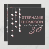 モダンな女性の誕生日のパーティの招待状 招待状 (正面/裏面)