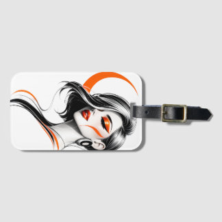 モダンな女性の贅沢な肖像画アート ラゲッジタグ