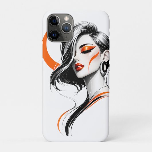 モダンな女性の贅沢な肖像画アート Case-Mate iPhoneケース (裏)
