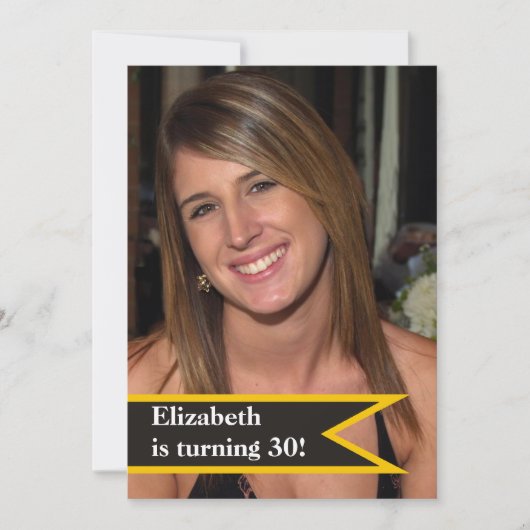 モダンな女性の40歳の誕生日シンプルフォト 招待状 (正面)