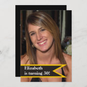 モダンな女性の40歳の誕生日シンプルフォト 招待状 (正面/裏面)