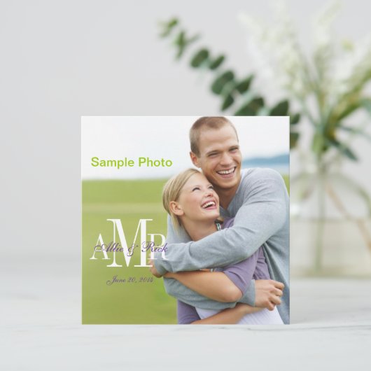 モダンな婚約の写真の結婚式招待状 招待状 (スタンド正面)