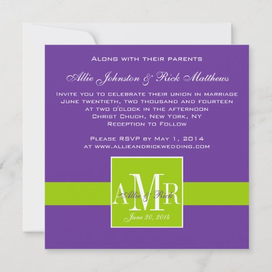 モダンな婚約の写真の結婚式招待状 招待状 (裏面)