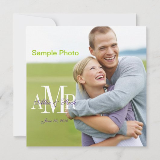 モダンな婚約の写真の結婚式招待状 招待状 (正面)