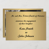 モダンな婚約の発表はテンプレートを梳きます 案内状 (正面/裏面)