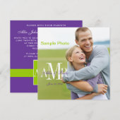 モダンな婚約写真 ウェディング招待状 招待状 (正面/裏面)