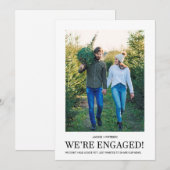 モダンな婚約発表写真 結婚するよ！ 案内状 (正面/裏面)