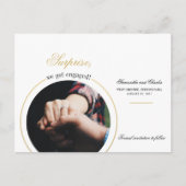 モダンな婚約記念写真パーティー インビテーションポストカード (正面)