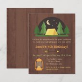 モダンな子供のキャンプ誕生日パーティーの招待状 招待状 (正面/裏面)