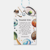 モダンな子供のスポーツの誕生日パーティー ギフトタグ (正面)