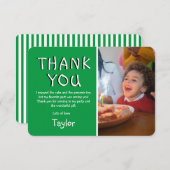 モダンな子供の写真の誕生日 | サンクスカード サンキューカード (正面/裏面)