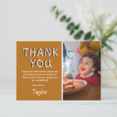 モダンな子供の写真の誕生日 | サンクスカード サンキューカード (スタンド正面)