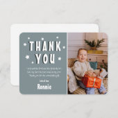 モダンな子供の写真の誕生日 | スターの感謝カード サンキューカード (正面/裏面)
