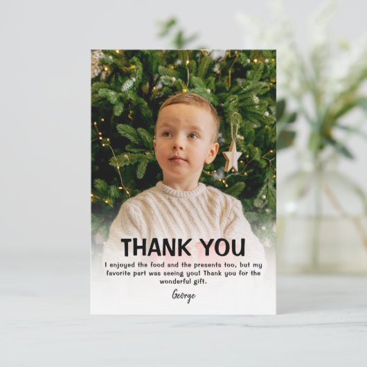 モダンな子供の写真クリスマス | サンクスカード サンキューカード (スタンド正面)