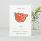 モダンな子供の手描きイラストのワ watermelon フルーツベイビーシャワー サンキューカード (スタンド正面)