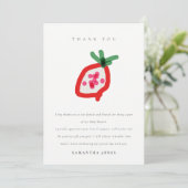 モダンな子供の手描きドラゴンフルーツベイビーシャワー サンキューカード (スタンド正面)