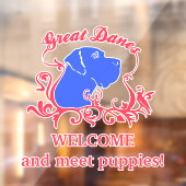 モダンな子犬販売店のウェルカムデカール ウィンドウサイン (シート2)