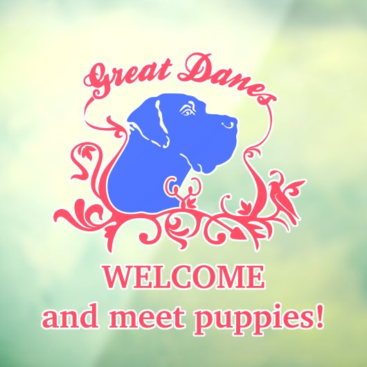 モダンな子犬販売店のウェルカムデカール ウィンドウサイン (シート3)