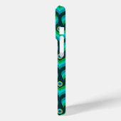 モダンな孔雀の羽の柄のモノグラムCase-Mate Case-Mate iPhoneケース (裏面 / 左)