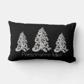 モダンな季節の挨拶クリスマスツリー ランバークッション (裏面)