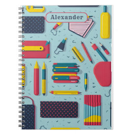モダンな学用品のパターンの名前 ノートブック