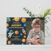 モダンな宇宙の誕生日招待状 招待状 (スタンド正面)