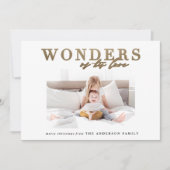 モダンな宗教的おしゃれゴールドマルチフォトクリスマス シーズンカード (正面)